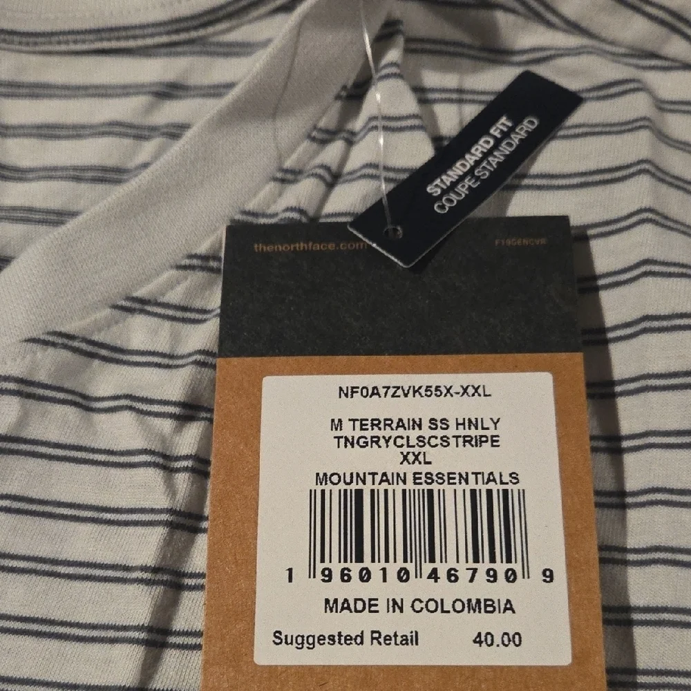 The North Face Gray and White Graphic Tee